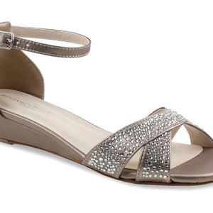 Touch Ups Iris Sandals Women's US 11 Champagne Rhinestone Ankle Strap HAWK1097