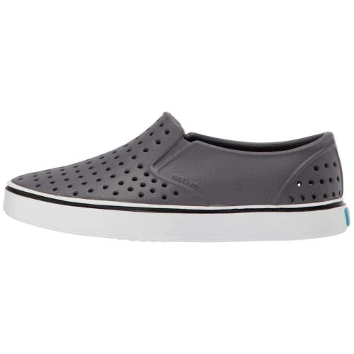Native Shoes Miles 12104600-1250 Kids 3 Gray Slip-On Perforated Sheos HAWK944
