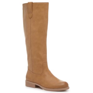 Crown Vintage Feya Women's US 8.5 Tan Leather Knee High Riding Boots HAWK1039