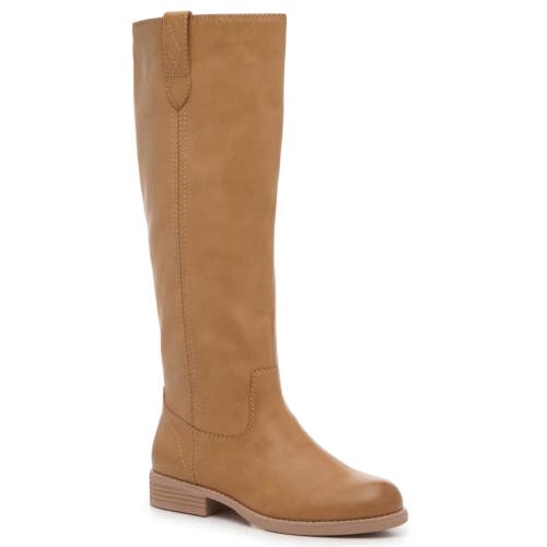Crown Vintage Feya Women's US 8.5 Tan Leather Knee High Riding Boots HAWK1039