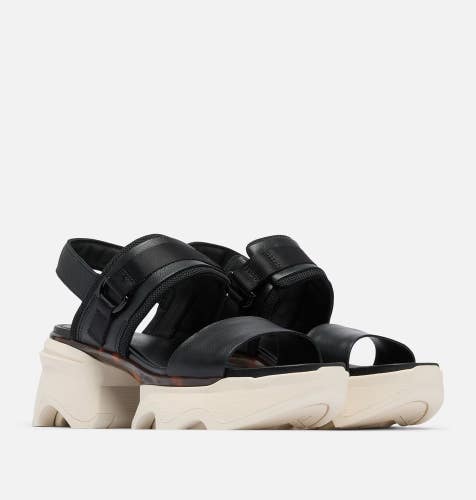 Sorel Kinetic Impact 2030481-012 Sandals Women 6 Black Leather Slingback HAWK960