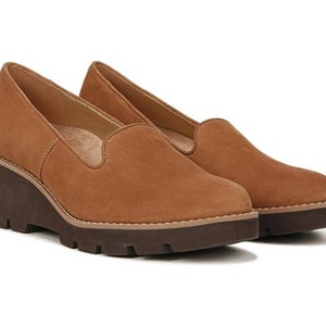 Vionic Willa Flat Women's US 9.5 Brown Suede Wedge Heel Comfort Shoes HAWK1206