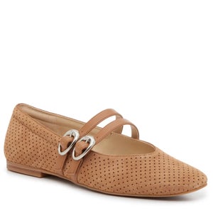 Dolce Vita Aretha Flat Womens 6.5 Brown Suede Adjustable Strap Mary Jane HAWK997