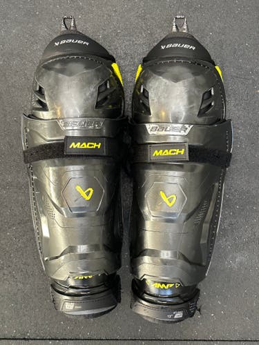 Senior Bauer Supreme Mach 14" Shin Pads (Used)
