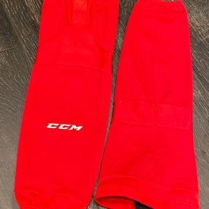 Red Junior Large CCM Socks (Used) FLAWLESS