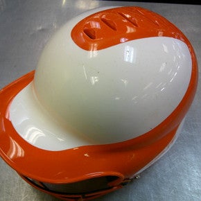 Used RIP-IT HELMET W/ MASK Batting Helmet w/Mask Orange SM 11339-S000197890