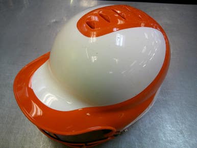 Used RIP-IT HELMET W/ MASK Batting Helmet w/Mask Orange SM 11339-S000197890