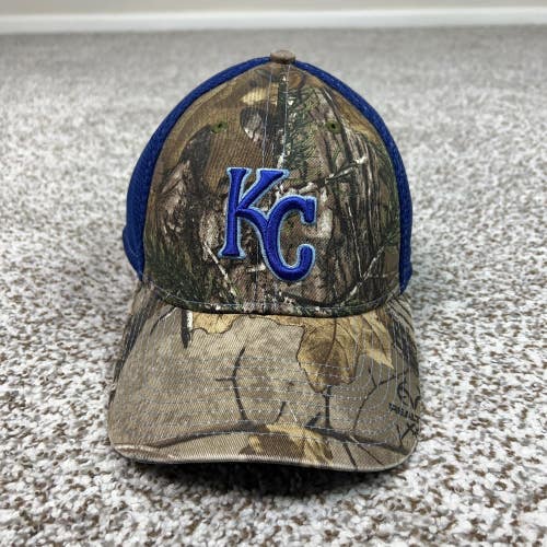 Kansas City Royals Hat Cap Flex Mens Medium Camo Blue MLB Baseball New Era Sport