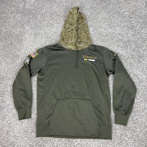 Minnesota Vikings Hoodie Mens Large Green NFL Football Nike Salute To Service