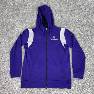 Minnesota Vikings Jacket Mens Large Purple NFL Football Nike Therma Fit Hoodie