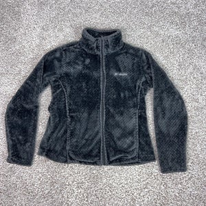 Columbia Jacket Womens Large Gray Plush Full Zip High Pile Fleece Soft Cozy