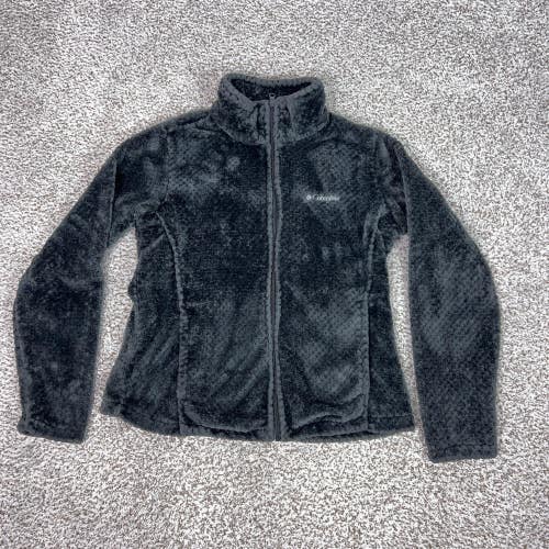 Columbia Jacket Womens Large Gray Plush Full Zip High Pile Fleece Soft Cozy