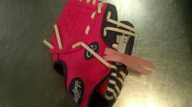Used Rawlings PL91PP BB/SB Glove RH Throw Pink 9" 11868-S000067079