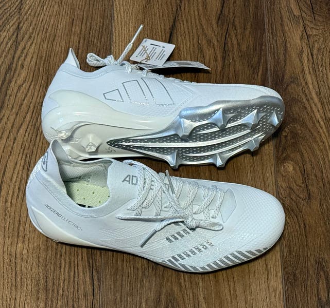 Adidas Men's Adizero Electric + Football Cleats Size 8 White Gray