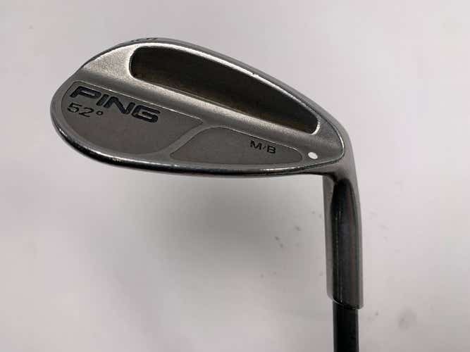 Ping MB Gap Wedge GW 52* White Dot 3* Flat i3+ Wedge Graphite Mens RH +1"