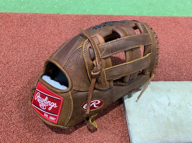 Rawlings Heart of The Hide Timberglaze 12.75 H Web Outfield Baseball Glove RHT