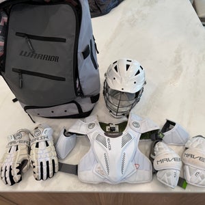 Adult Maverik Pad Starter Kit (Chest, Elbow pads & gloves) Cascade Helmet + Warrior Bag