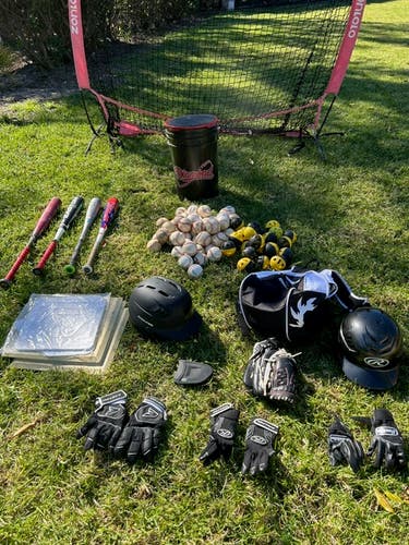 Used various LL and 15u bats, helmets, balls, gloves, plates, net, bucket, bag, ball holder