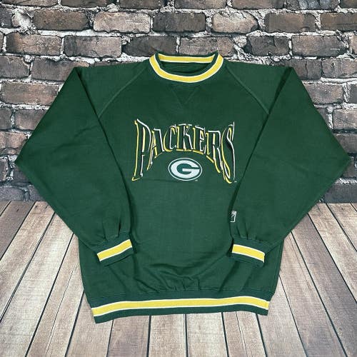 Vintage Green Bay Packers Sweatshirt Mens Medium Logo 7 Football NFL Embroidered