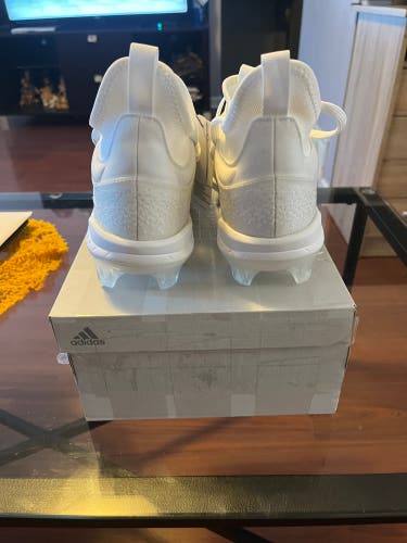 White Men's Size M 9.0 (W 10.0) Adult Adidas Adizero Afterburner Molded Cleats (New)