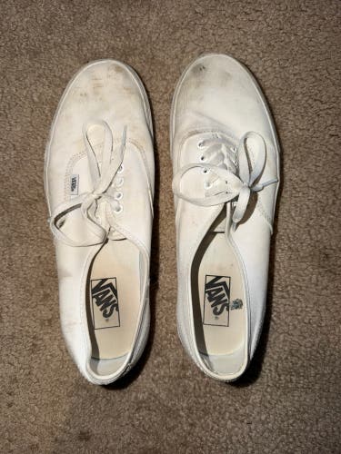 White Men's Size M 11.5 (W 12.5) Adult Vans  Shoes (Used)
