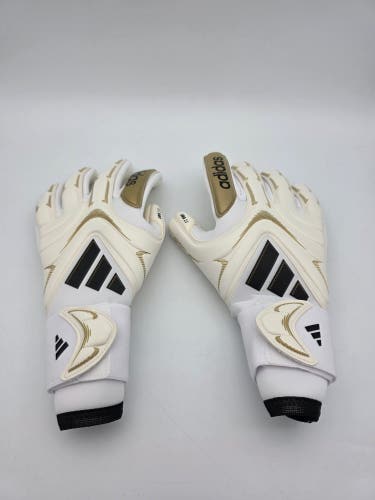 Adidas Copa GL Pro Goalkeeper Gloves White/Gold JZ5793 Size 8