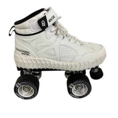Used RollerDerby ELITE GLDR QUADS Senior Roller Quad Skates White Senior 6 11406-S000108489