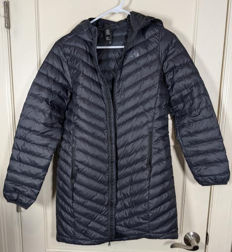 Mountain Hardwear Down Jacket Womens SP Black Glen Alphine Parka Puffer *FLAW*