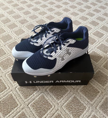 Blue Men's Size M 12.0 (W 13.0) Adult Under Armour Leadoff low rm Low Top Metal (New)