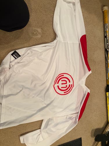 White w/ Red Men's Goalie Cut Jersey (New)