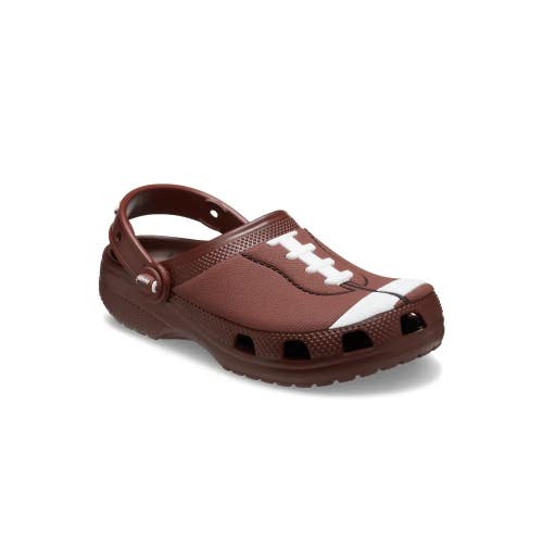 Crocs Classic Football 210158-2FL Clog Kids US J5 Brown Round Toe Sandals FLW102