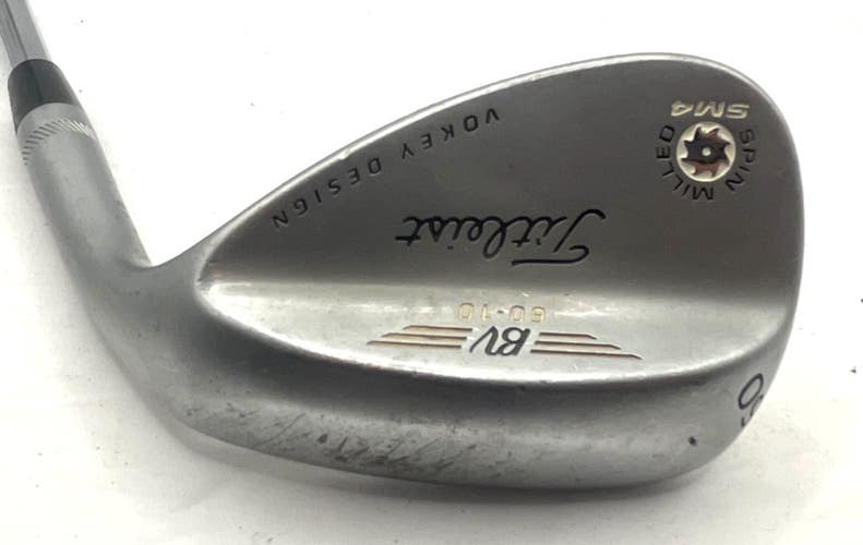 TITLEIST BV VOKEY SM4 SATIN SPIN MILLED 60/10 LOB WEDGE STEEL SHAFT *Good*