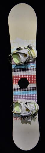 FORUM AURA SNOWBOARD SIZE 145 CM WITH NEW MORROW MEDIUM BINDINGS