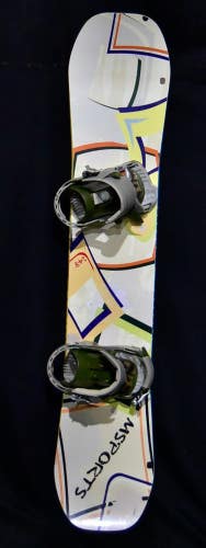 MSPORTS HYBRID SNOWBOARD SIZE 148 CM WITH MEDIUM BINDINGS