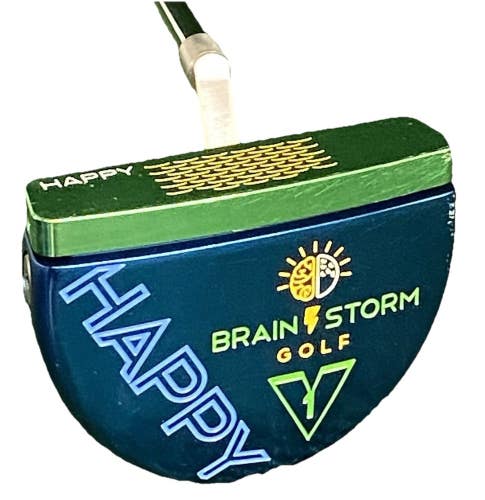 Brain Storm Golf Happy Center Shaft Mallet Putter RH Steel 34.5" Headcover SWEET