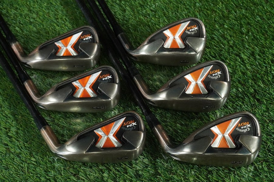 Callaway X-24 Hot Irons Set 5-PW 75g Graphite Regular Flex Rh ~ X24