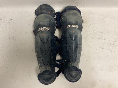 Used All-Star LGW13FP Catchers Leg Guards Navy Blue Junior 11855-S000197883