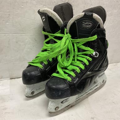 Used Reebok 14K Intermediate Hockey Skate Black And Neon Green Intermediate 5.0 11855-S000197806