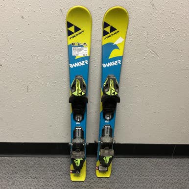 Used Fischer RANGER Boys DH Ski/Binding Yellow And Royal Blue 80 cm 11855-S000197784