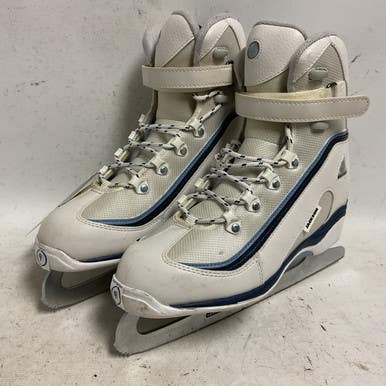 Used Jackson SOFTEC Womens Softboot Skate White And Royal Blue Senior 9 11855-S000197919
