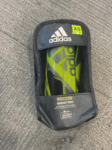 Used Adidas GHOST PRO Soccer Shin Guards Youth Neon Green XS 11614-S000228976