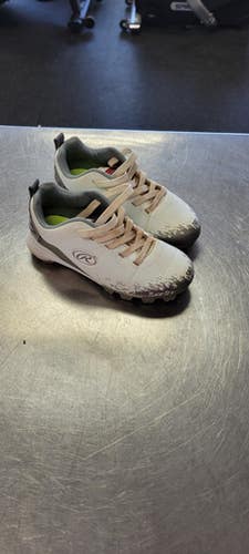 Used Rawlings 1 BB/SB Cleats White Junior 01 11497-S000154889