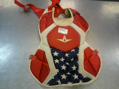 Used All-Star CHEST 12-16 Catchers Chest Protector Red Adult 11339-S000197984