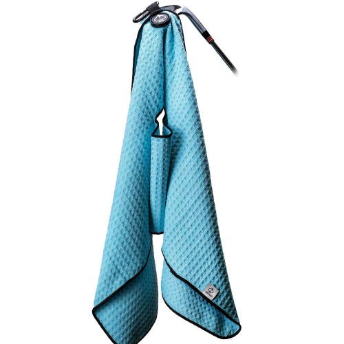 Pins And Aces Golf Magnetic Towel Sky Blue Carabiner Magnetic Magnet Waffle-Knit