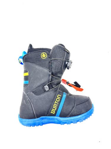 Used Burton ZIPLINE BOA Boys Snowboard Boots Black Junior 05 11860-S000303381
