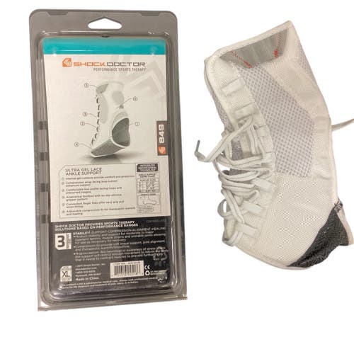 New Shock Dr Ultra Gel Lace Ankle Support xlarge white