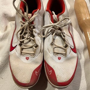 White Men's Size M 14.0 (W 15.0) Adult Nike Mike trout Molded Cleats Cleats (Used)