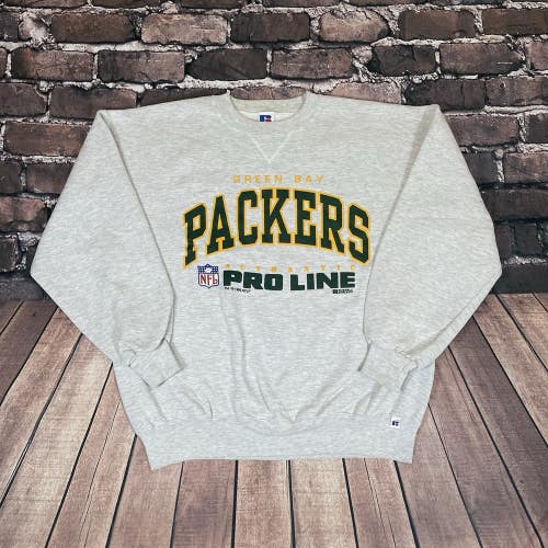 Vintage 90s Russell Athletic XL Green Bay Packers Pro Line Crew Sweatshirt NFL