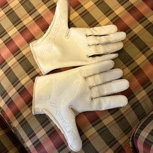 White Large Nike Vapor jet 8.0 Gloves (Used)