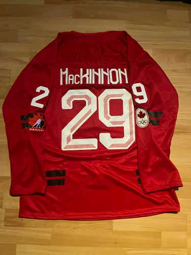 Nathan MacKinnon Team Canada Olympic Hockey Men's Jersey Stitched Size XL